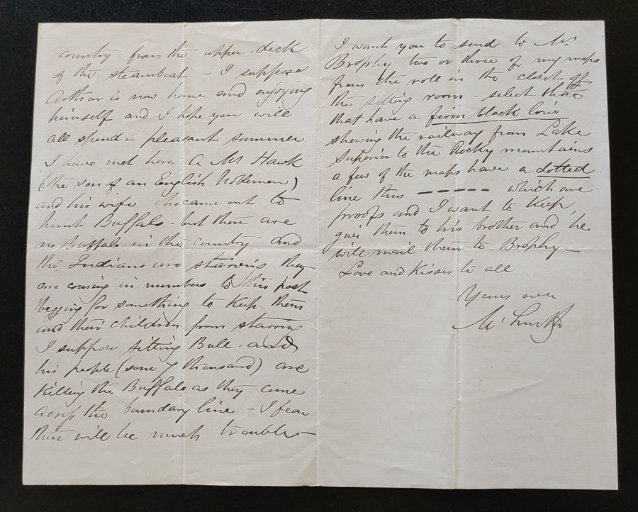 Fort Ellice 16 July 1879 Marcus Smith letter to his wife