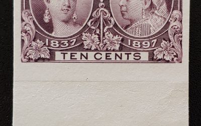Canada #57P VF 1897 10c Jubilee Plate Proof on card