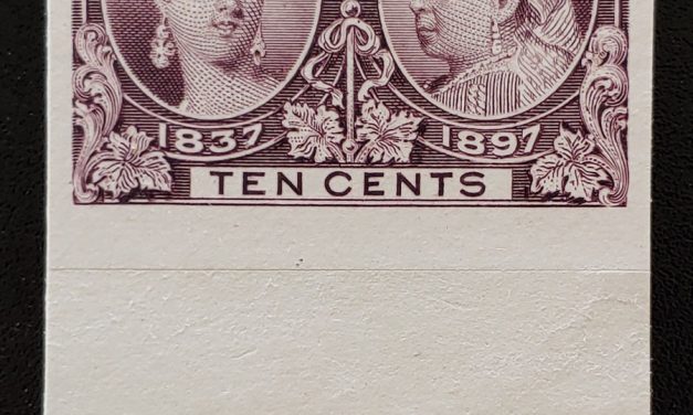 Canada #57P VF 1897 10c Jubilee Plate Proof on card