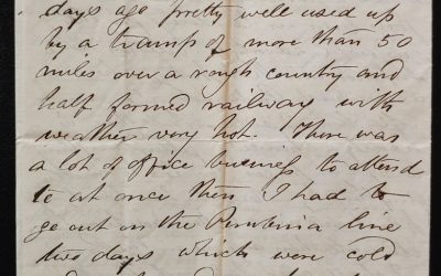 C.P.R. Manitoba District Engineer’s Office 7 Sep 1878 Marcus Smith letter “My dear wife..”