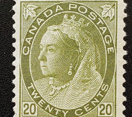 Canada #84 VF Mint 20c Olive Green, disturbed gum