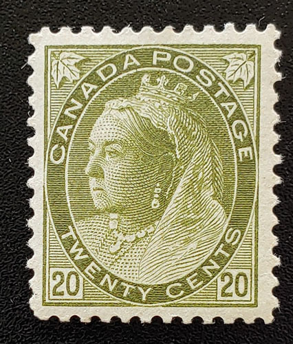 Canada #84 VF Mint 20c Olive Green, disturbed gum $1000