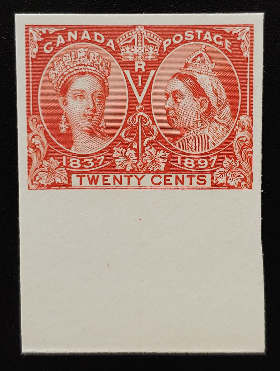 Canada #59P VF 1897 20c bottom margin Plate Proof $375