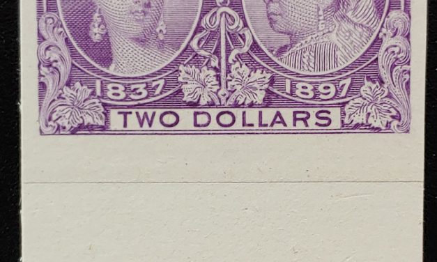 Canada #62P VF 1897 $2 QV Jubilee bottom margin Plate Proof
