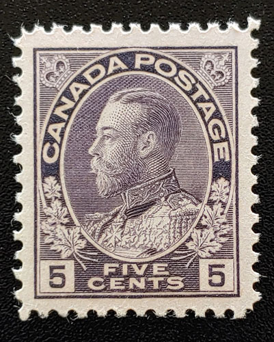 Canada #112 VFNH 1922/1925 5c Admiral Shade $180+