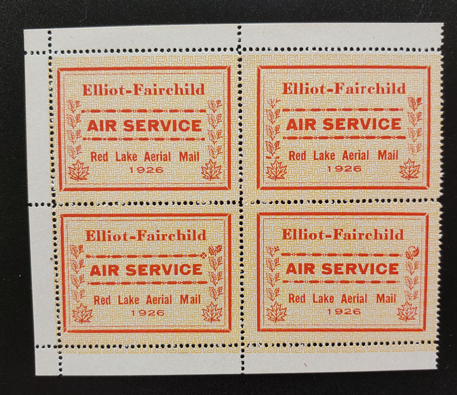 Elliot-Fairchild #CL8c in F/VF Never Hinged 1926 25c Pane $330. (4)
