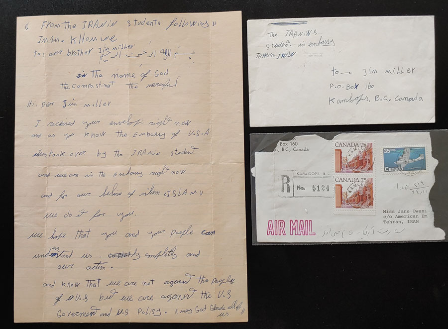 1979 Iranian Hostage Crisis Cover & Letter to B.C. w/ documentation