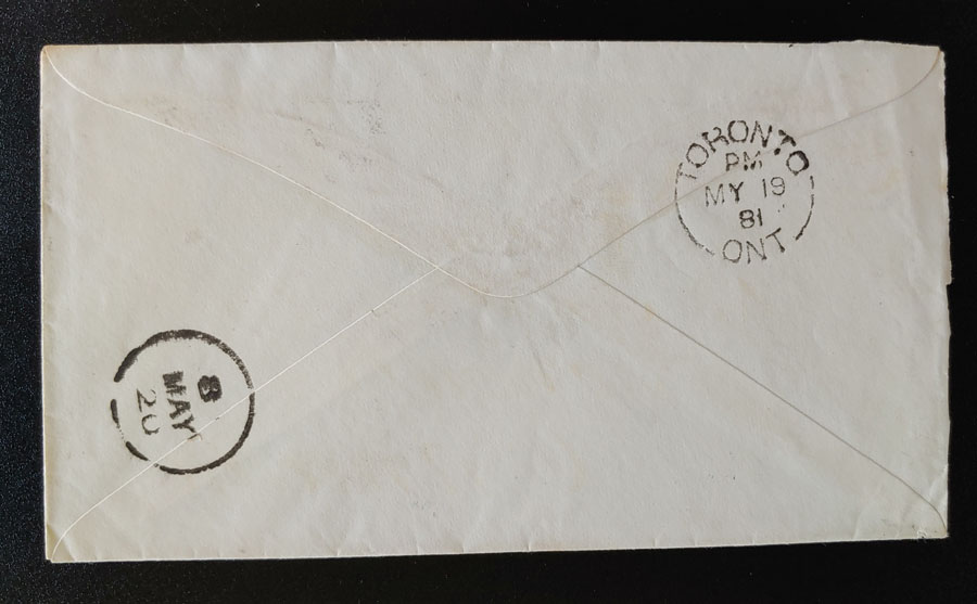 Victoria, B.C.1881 3c SQ Fancy Leaf Helmcken Cover, ex Wellburn