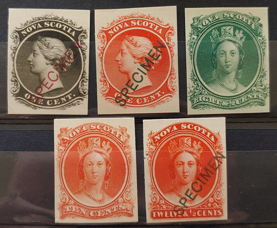 Nova Scotia #8Pii/13TCiii VF 1860/63 Plate Proofs $320. (5 diff)