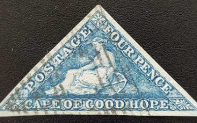 Cape of Good Hope #13b VF Used 1863 4d Steel Blue w/ Brandon Cert.