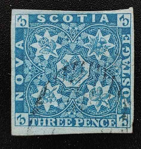 Nova Scotia #2 VF Used 1857 3d Blue $300