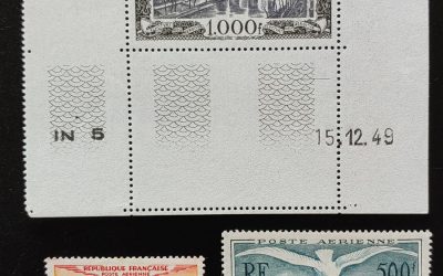 France #C22, C27, C31 F/VF Mint 1947/1954 Airmail trio