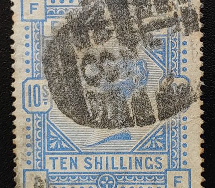 G.B. #109 F/VF Used 10/- Queen Victoria