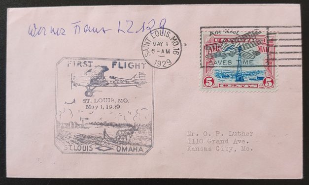 Hindenburg Crash survivor Werner Franz signed 1 May 1929 FFC