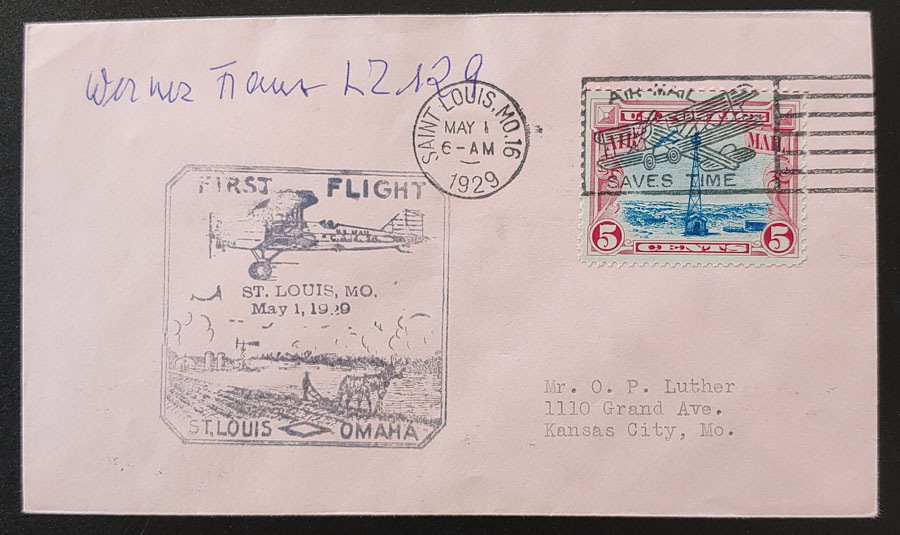 Hindenburg Crash survivor Werner Franz signed 1 May 1929 FFC