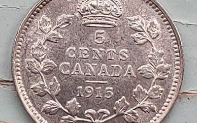 Canada BU 1915 George V Silver 5 Cents