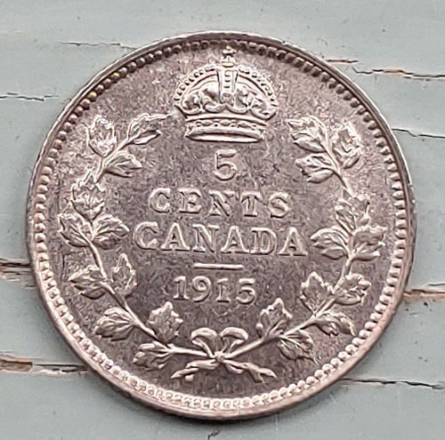 Canada BU 1915 George V Silver 5 Cents $400