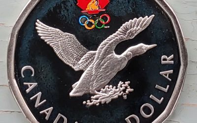 Canada Proof 2006 Sterling Silver painted Olympic Lucky Loonie