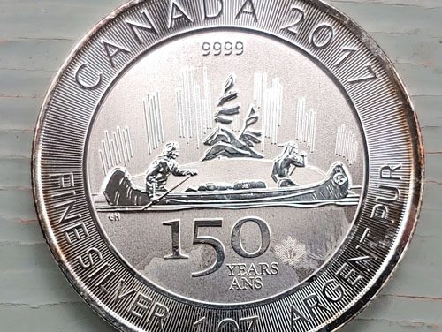 Canada 150 BU 2017 pure Ounce Silver Special Edition $5 Maple Leaf