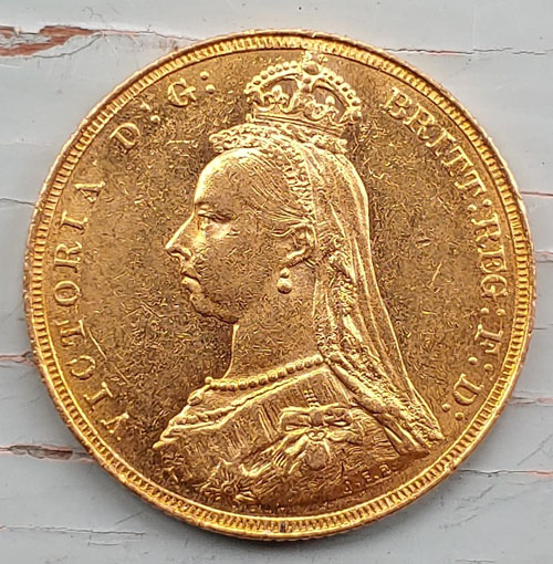 G.B. XF 1887 Queen Victoria Jubilee Gold Sovereign .2355oz AGW