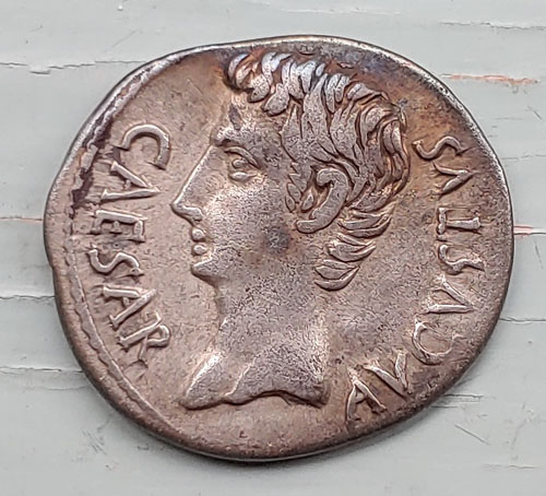 Augustus 27 BC-14 AD 4gm Silver Denarius