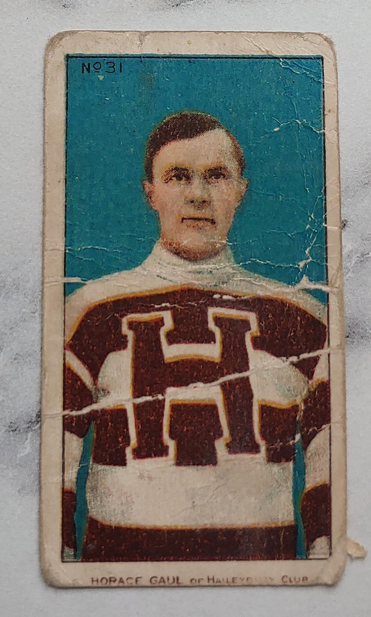 Horace Gaul 1910/11 C56 #31 Rookie Hockey Card, creases