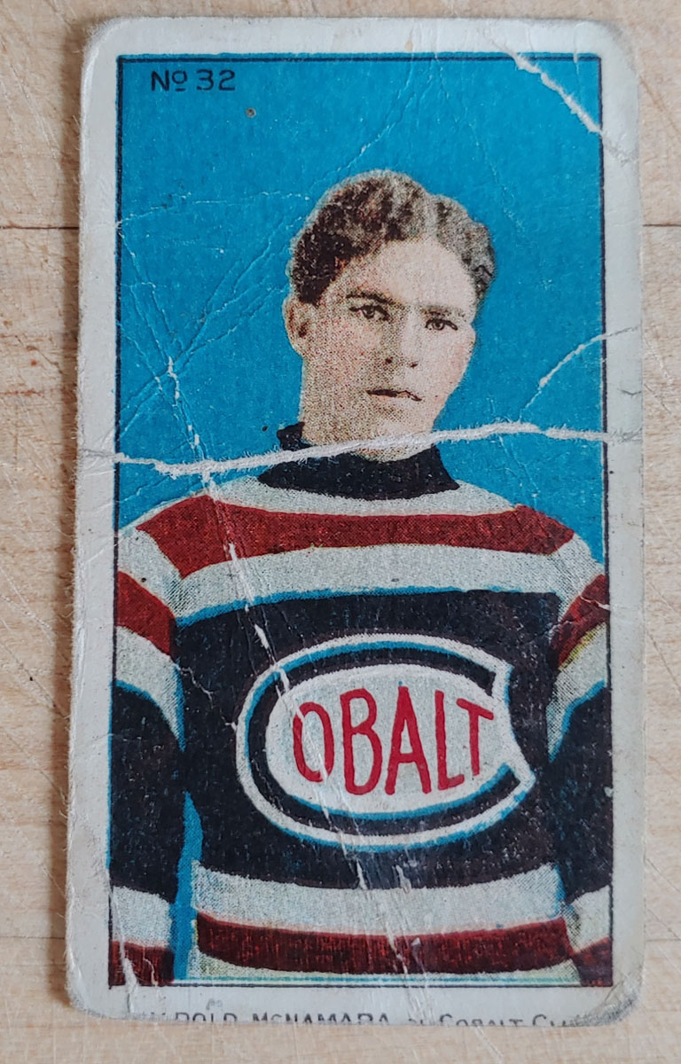 Harold McNamara 1910/11 C56 #32 Rookie Hockey Card, creases
