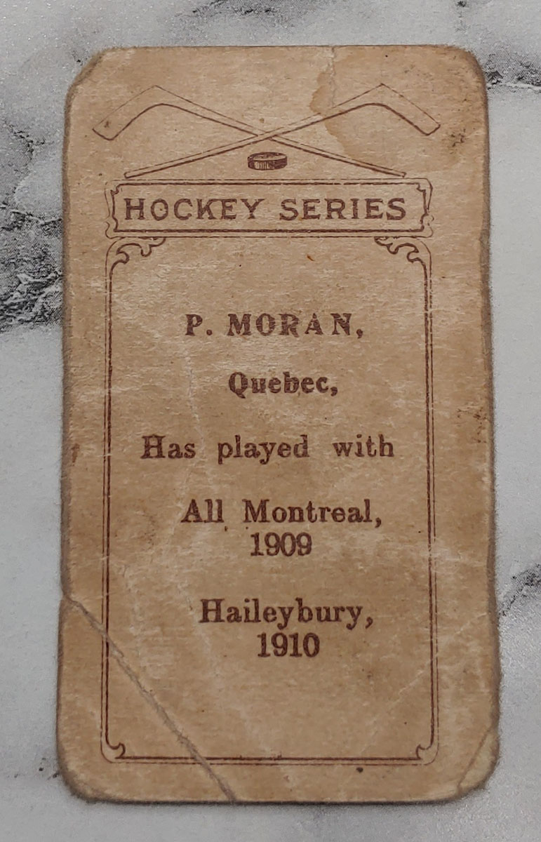 Paddy Moran 1910/1911 C56 #28 Rookie Hockey Card