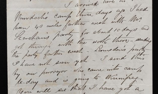 Camp 110 Miles West of Winnipeg 4 July 1880 Smith letter to his wife