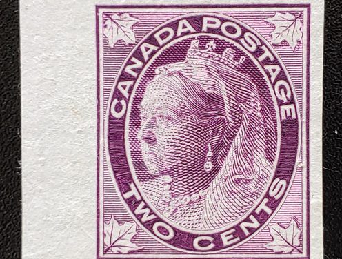 Canada #68Pi VF 1897 2c Dull Purple QV Leaf Plate Proof