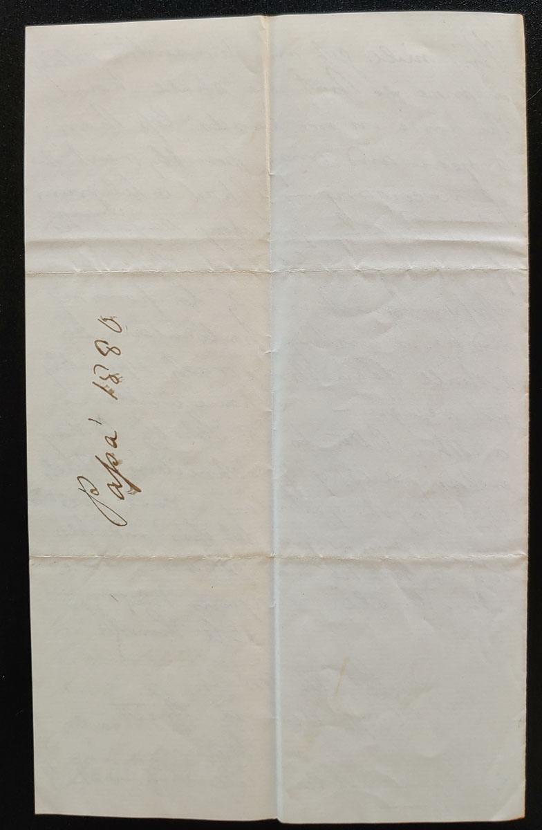 Winnipeg 1 June 1880 Marcus Smith 3 page letter to his wife