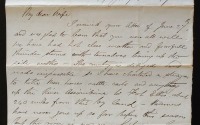 C.P.R. Manitoba District 8 July 1879 Marcus Smith Letter to his wife