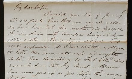 C.P.R. Manitoba District 8 July 1879 Marcus Smith Letter to his wife