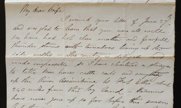 C.P.R. Manitoba District 8 July 1879 Marcus Smith Letter to his wife
