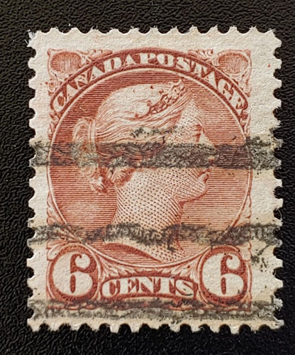 Canada #43xx VF 1888/1897 6c Small Queen Precancel $50+