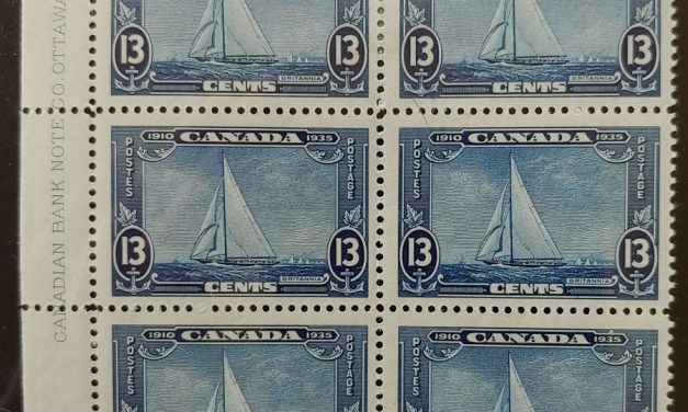 Canada #216 F/VF Mint four NH Plate 2 Inscription Block (6)