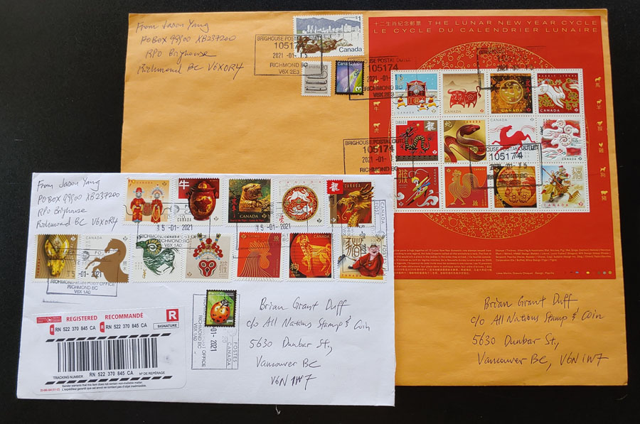 Canada 15 Jan 2021 Lunar New Year Registered FDC duo (28)