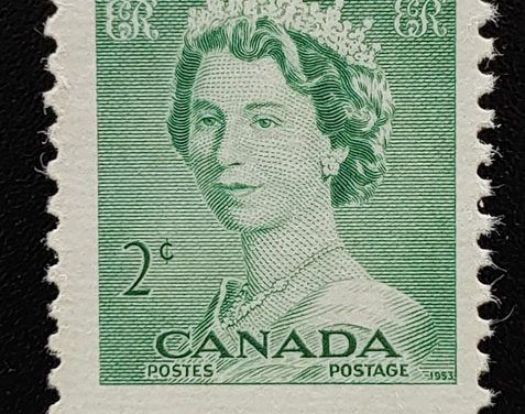 Canada #326 Mint 1953 2c Karsh QEII Misperf