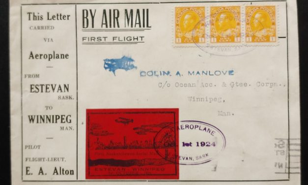 Canada #CLP5 1 Oct 1924 Estevan/Winnipeg FFC