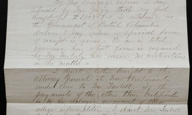 Quesnellemouth 6 Sep 1864 G.B. Wright Letter to Lang etc ex Wellburn