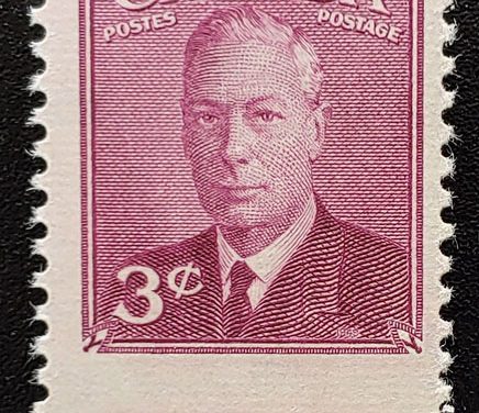 Canada #286 Never Hinged 1949 3c George VI Misperf, ex Penko