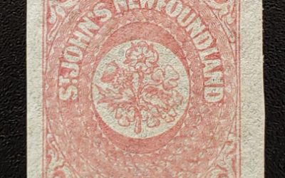 Newfoundland #18 VF+ Mint 1961/62 4d Rose Imperforate