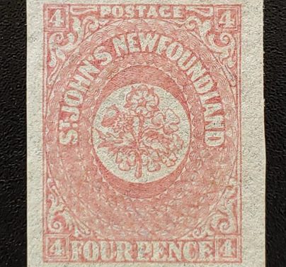 Newfoundland #18 VF+ Mint 1961/62 4d Rose Imperforate