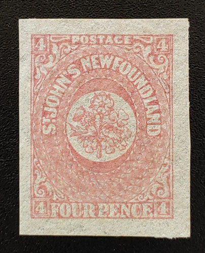 Newfoundland #18 VF+ Mint 1961/62 4d Rose Imperforate