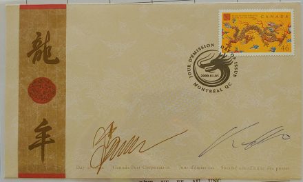 Canada #1836 dual designer-signed 2000 46c Dragon FDC
