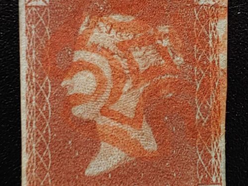 G.B. #3 Fine Used 1841 red M/C Used 1d Red Position T-J