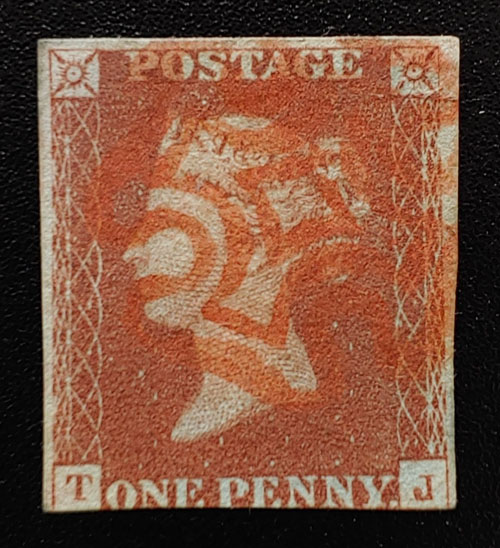 G.B. #3 Fine Used 1841 red M/C Used 1d Red Position T-J US$5250