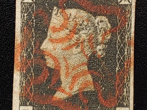 G.B. #1 F/VF Red M/C Used 1840 1d Black position B-E