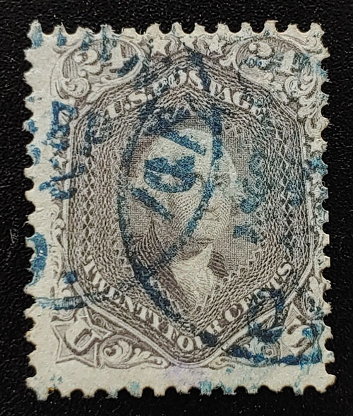 U.S.A. #70a Fine blue CDS Used 24c Brown Lilac US$350