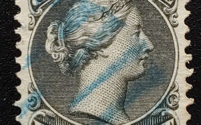 Canada #21a,c VF blue cancel Used Perf 11.5×12 Thin Paper 1/2c